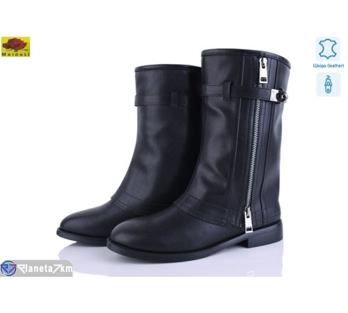 Чоботи жіночі на весну/осінь (6 пар р.36-40) чорний  "Mei De Li"