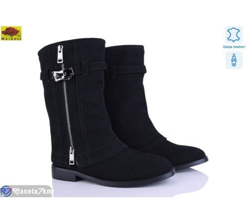 Чоботи жіночі на весну/осінь (6 пар р.36-40) чорний  "Mei De Li"
