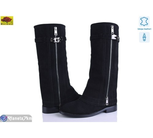 Чоботи жіночі на весну/осінь (6 пар р.36-40) чорний  "Mei De Li"
