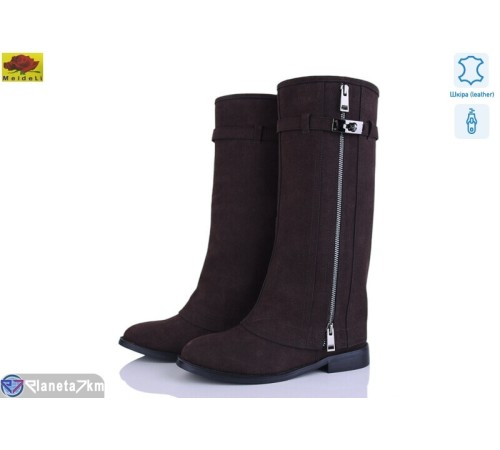 Чоботи жіночі на весну/осінь (6 пар р.36-40) коричневий  "Mei De Li"