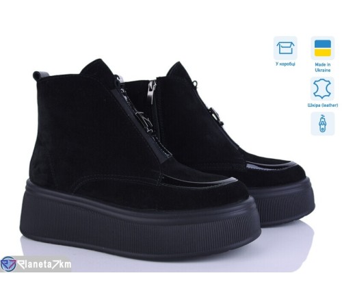Черевики жіночі на зиму (6 пар р.37-40) чорний  "Linda"