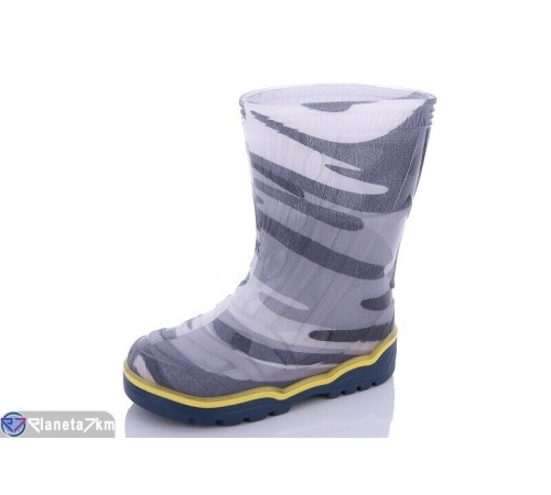Дитяче гумове взуття на весну/осінь (8 пар р.24-26) сірий  "Korka"