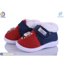 Пінетки дитячі на зиму (12 пар р.16-21) червоний  "Леопард"