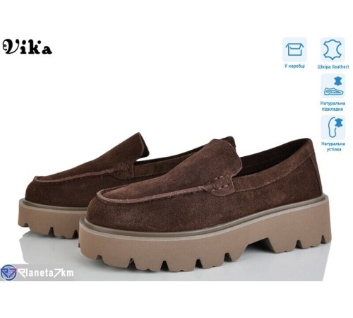 Туфлі жіночі на весну/осінь (8 пар р.36-41) коричневий  "Vika"