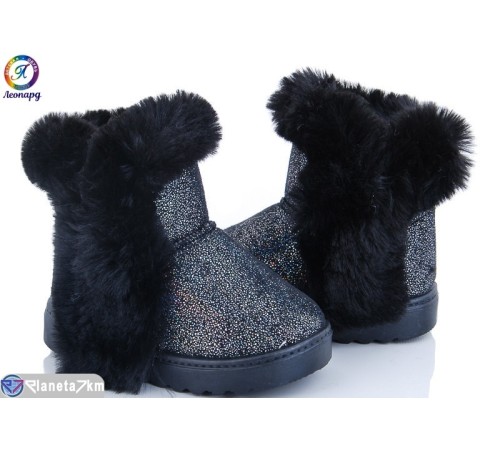Дитячі Уггі на зиму (8 пар р.26-30) чорний  "Леопард"
