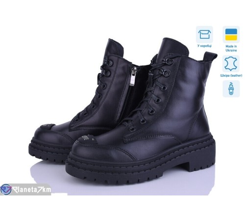 Черевики жіночі на зиму (6 пар р.36-41) чорний  "FOX"