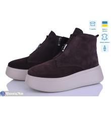 Черевики жіночі на зиму (6 пар р.37-40) коричневий  "Linda"