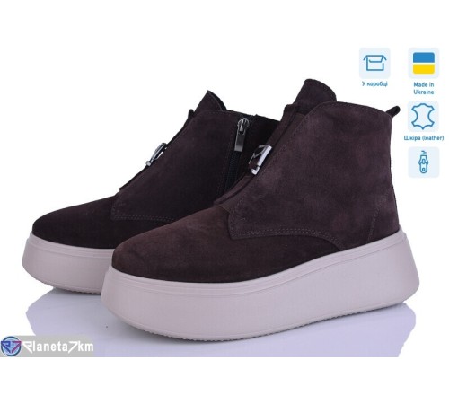 Черевики жіночі на зиму (6 пар р.37-40) коричневий  "Linda"