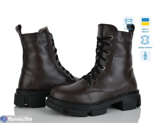 Черевики жіночі на зиму (7 пар р.36-42) коричневий  "NATALI"