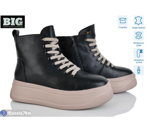 Черевики жіночі на зиму (6 пар р.36-41) чорний  "BIG"