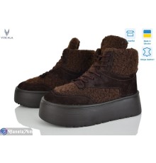 Черевики жіночі на зиму (6 пар р.36-41) коричневий  "Viscala"
