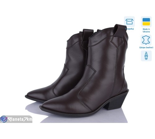 Черевики жіночі на зиму (6 пар р.36-40) коричневий  "Linda"