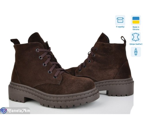 Черевики жіночі на зиму (6 пар р.36-40) коричневий  "Linda"