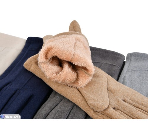 Рукавички жіночі на зиму (12 шт. р.сетка 6,5-8,5) мікс  "RUBIBAS"