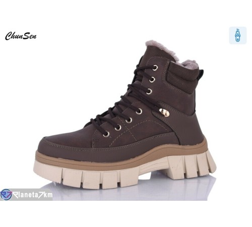 Черевики жіночі на зиму (8 пар р.36-41) коричневий  "Chunsen"