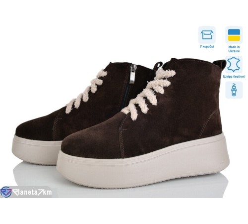 Черевики жіночі на зиму (6 пар р.37-40) коричневий  "Linda"