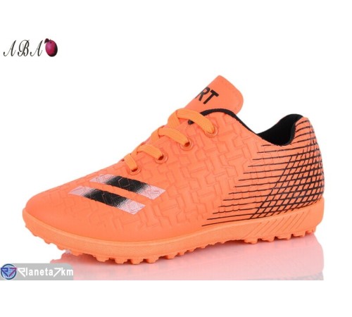 Футбольне взуття дитяче на весну/осінь (6 пар р.30-35) оранжевий  "Aba"