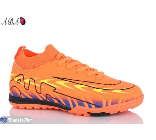 Футбольне взуття дитяче на весну/осінь (8 пар р.33-38) оранжевий  "Aba"