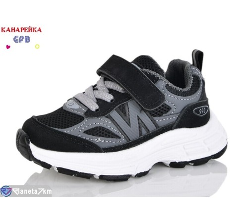 Дитячі кросівки на весну/осінь (8 пар р.21-26) чорний  "GFB-Канарейка"