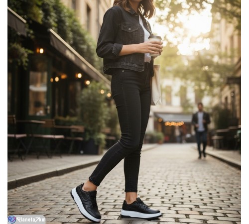 Кросівки жіночі на весну/осінь (8 пар р.36-41) чорний  "Fudian"