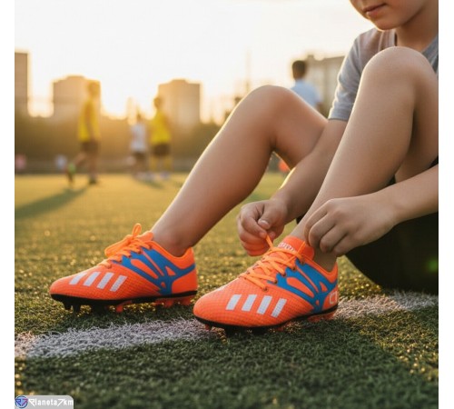 Футбольне взуття дитяче на весну/осінь (12 пар р.31-36) оранжевий  "HIGULA"