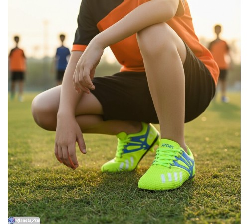 Футбольне взуття дитяче на весну/осінь (12 пар р.31-36) зелений  "HIGULA"