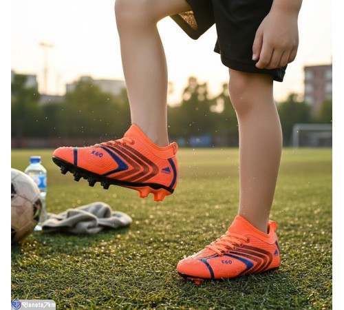 Футбольне взуття дитяче на весну/осінь (12 пар р.31-36) оранжевий  "HIGULA"