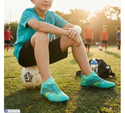 Футбольне взуття дитяче на весну/осінь (12 пар р.31-36) зелений  "HIGULA"