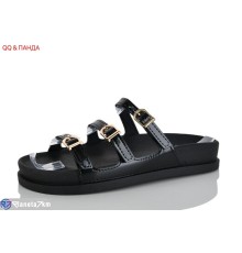 Шлепки жіночі на літо (8 пар р.36-41) чорний  "QQ&Панда"