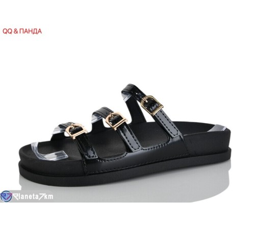 Шлепки жіночі на літо (8 пар р.36-41) чорний  "QQ&Панда"