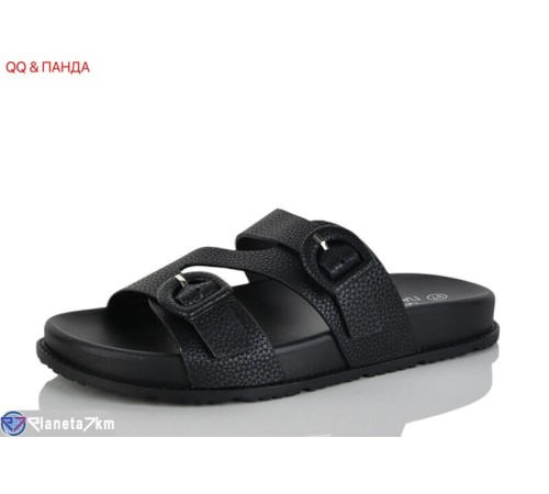 Шлепки жіночі на літо (8 пар р.36-41) чорний  "QQ&Панда"