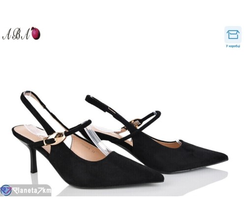 Туфлі жіночі на літо (6 пар р.36-40) чорний  "Aba"