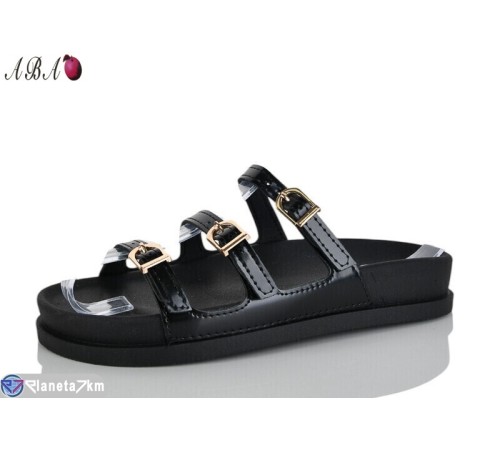 Шлепки жіночі на літо (8 пар р.36-41) чорний  "Aba"