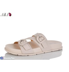 Шлепки жіночі на літо (8 пар р.36-41) бежевий  "Aba"