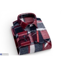 Сорочка чоловіча на весну/осінь (5 шт. р.сетка XL-5XL) бордовий  "Peton"
