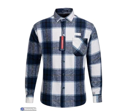 Сорочка чоловіча на весну/осінь (5 шт. р.сетка XL-5XL) синій  "Peton"