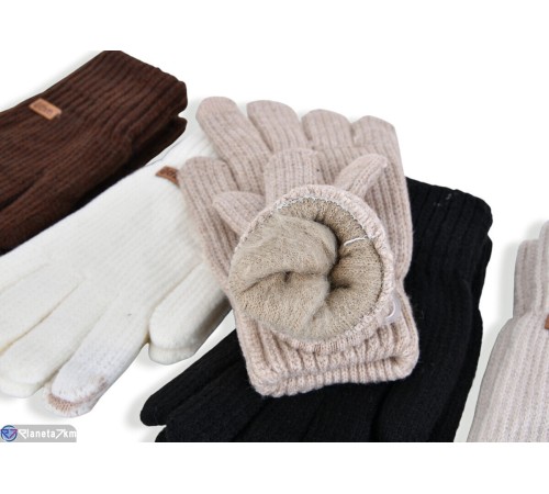 Рукавички жіночі на зиму (12 шт. р.сетка One size) мікс  "KaPira"