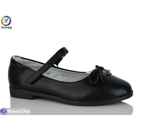 Балетки дитячі на весну/осінь (8 пар р.32-37) чорний  "Леопард"