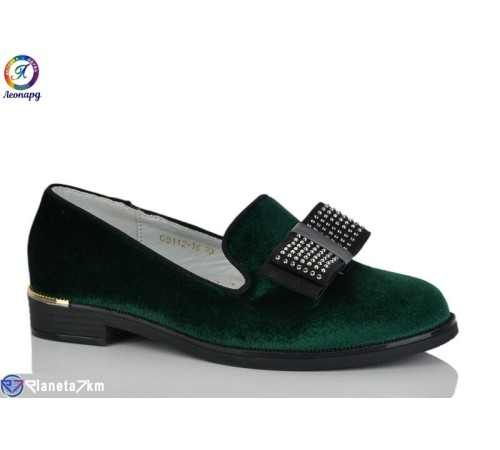 Дитячі туфлі на весну/осінь (8 пар р.32-37) зелений  "Леопард"