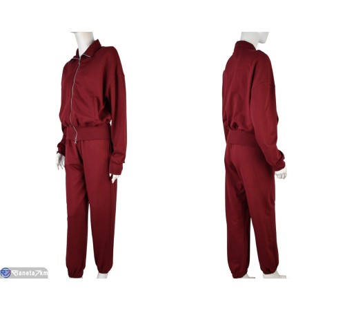 Спортивний костюм жіночий на весну/осінь (3 шт. р.сетка S-L) бордовий  "Mirella"