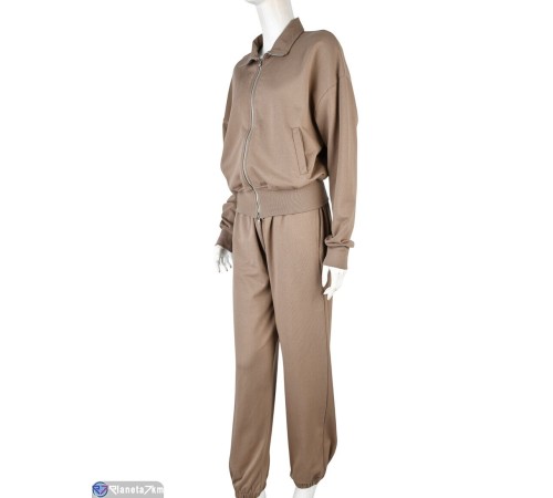 Спортивний костюм жіночий на весну/осінь (3 шт. р.сетка S-L) коричневий  "Mirella"