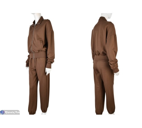 Спортивний костюм жіночий на весну/осінь (3 шт. р.сетка S-L) коричневий  "Mirella"