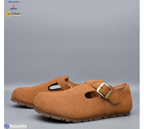 Дитячі туфлі на весну/осінь (8 пар р.30-37) коричневий  "BELIES-D"