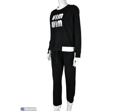 Спортивний костюм жіночий на весну/осінь (3 шт. р.сетка M-XL) чорний  "Mirella"