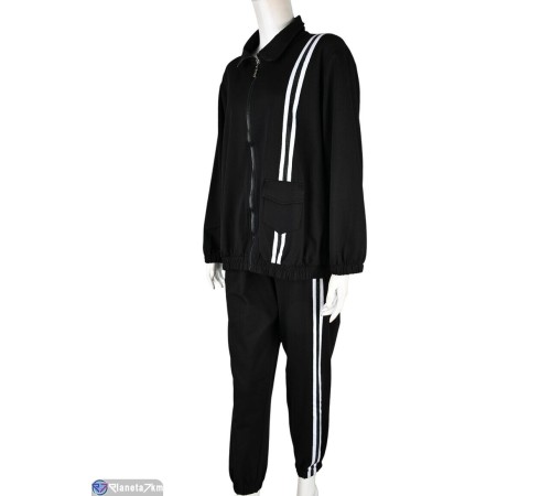 Спортивний костюм жіночий на весну/осінь (3 шт. р.сетка XL-3XL) чорний  "Mirella"