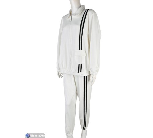 Спортивний костюм жіночий на весну/осінь (3 шт. р.сетка XL-3XL) білий  "Mirella"