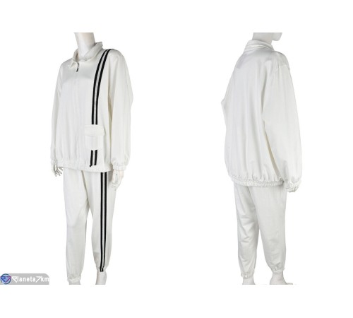 Спортивний костюм жіночий на весну/осінь (3 шт. р.сетка XL-3XL) білий  "Mirella"