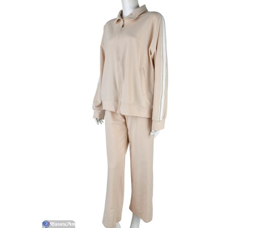 Спортивний костюм жіночий на весну/осінь (3 шт. р.сетка M-XL) бежевий  "Mirella"