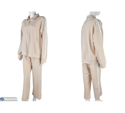 Спортивний костюм жіночий на весну/осінь (3 шт. р.сетка M-XL) бежевий  "Mirella"