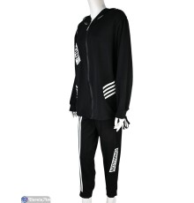 Спортивний костюм жіночий на весну/осінь (3 шт. р.сетка XL-3XL) чорний  "Mirella"